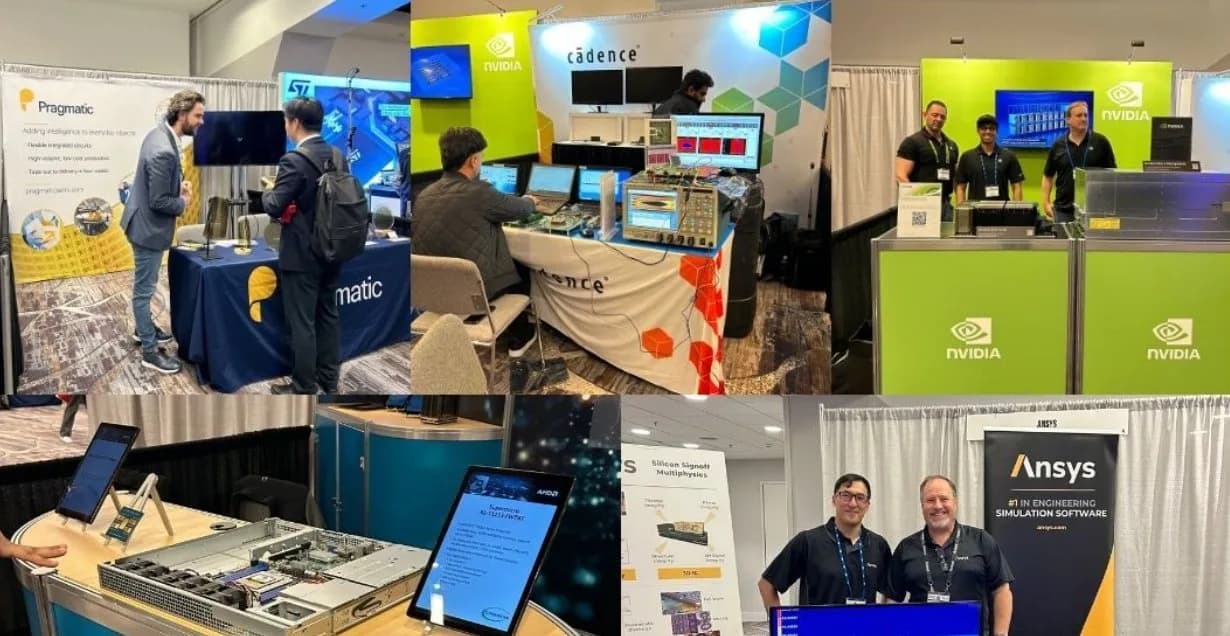 Exhibition floor at ISSCC 2025 with EDA and IP vendor demo booths