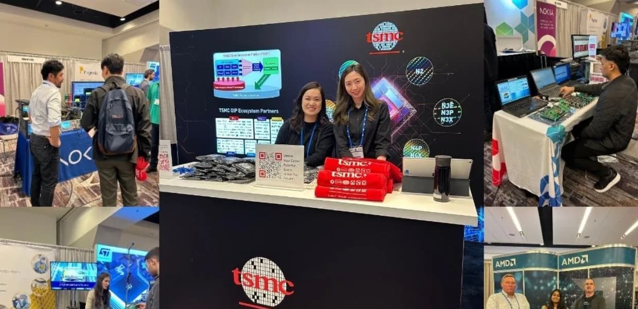 Exhibition floor at ISSCC 2025 with foundry and ecosystem booths