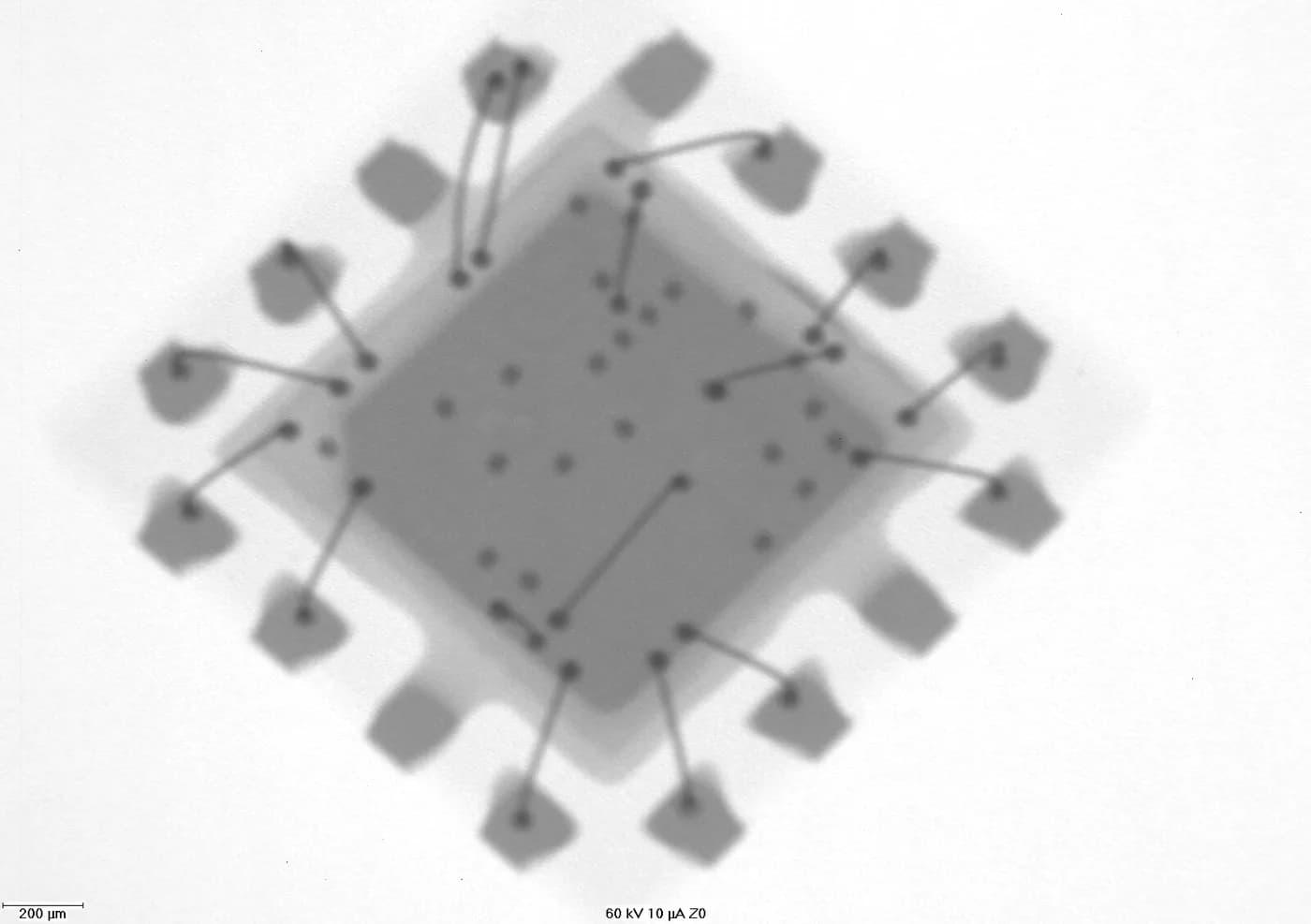 X-ray of a multi-die advanced package